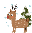 a reindeer with a christmas tree on its back .