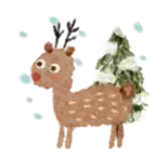 a reindeer with a christmas tree on its back .