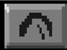 a black and white pixel art of a person 's head with a bow .