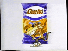 a bag of cheetos with a cheetah on the front