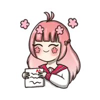 a girl with pink hair is holding a piece of paper with an a+