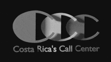 a logo for costa rica 's call center is shown on a black background