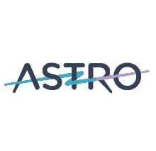 a logo that says astro with a blue and green line