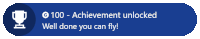 a blue button that says 100 achievement unlocked