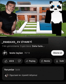 a screenshot of a video titled pandaxd ev ziyareti