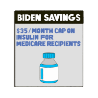 a hand is holding a sign that says biden savings