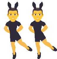 two cartoon characters wearing bunny ears on their heads