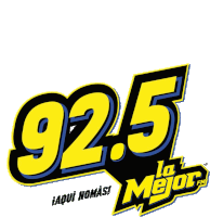 a yellow and black logo for 92.5 la mejor