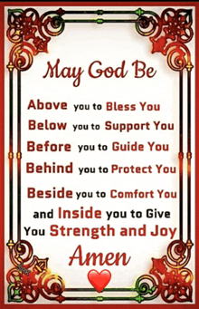 a poster that says may god be above you to bless you