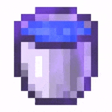 a pixel art illustration of a bucket of water with a blue lid .