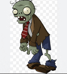 a cartoon drawing of a zombie wearing a tie