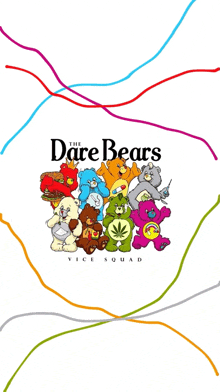 a poster for the dare bears vice squad has a bunch of bears on it