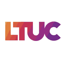 a logo for ltuc shows a gradient of orange and purple