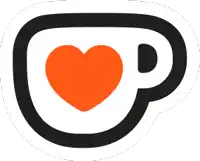 an icon of a cup with an orange heart on it