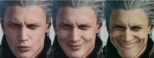 a man with gray hair is making a funny face in a video game .