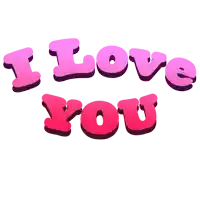 the word i love you is written in pink and red letters