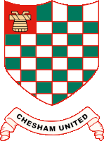 a chesham united logo with green and white checkers