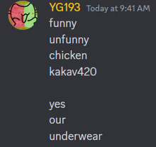 a screenshot of a discord conversation with yg193