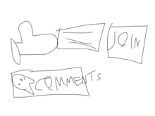 a drawing of a thumbs up and a sign that says " join "