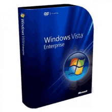 a windows vista enterprise box with a microsoft logo on it