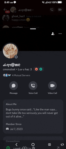 a screenshot of a person 's discord profile