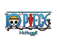 a logo for one piece mcnugget with a skull and bones