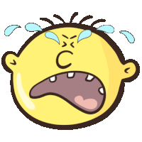 a cartoon of a crying face with tears coming out of it