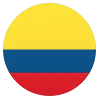 a yellow blue and red flag is in a circle