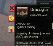 draculia is a character in a video game with a big hat cassidy