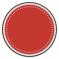 a red circle with white dots and the words swiss mote on it