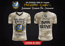 the front and back of a philippine eagles jersey