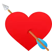 a red heart with an arrow going through it