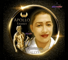 a portrait of a woman with the name apollo family