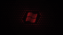 a red windows logo on a black background with circles