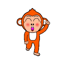 a cartoon monkey with a surprised look on his face is running