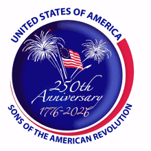 united states of america 25th anniversary sons of the american revolution logo