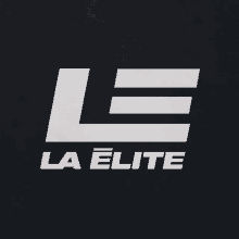 a black background with a white logo that says la elite