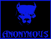 a poster with a blue dog and the words anonymous