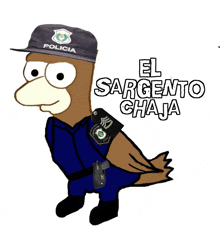 a cartoon of a bird wearing a police uniform