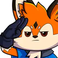 a cartoon fox giving a salute with a black glove on