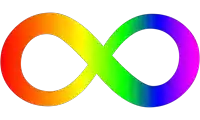 a rainbow colored infinity symbol against a white background