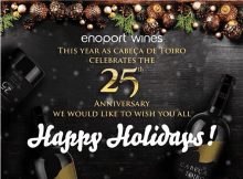 an advertisement for enoport wines celebrates the 25th anniversary of the company