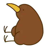 a brown bird with a yellow beak and feet