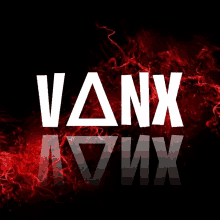 the name vanx is on a red background