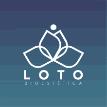 a logo for loto bioestetica with a lotus flower in the center