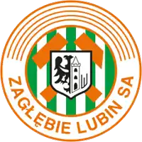 a logo for zaglebie lubin sa with a shield and a castle