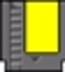 a cartoon drawing of a yellow square on a black background .