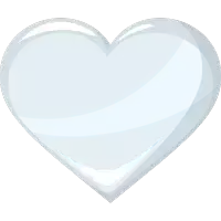 a white heart with a white background and a shadow