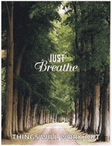 a poster that says just breathe things will work out on it