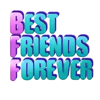 a sign that says best friends forever in purple and blue letters